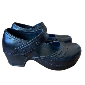 Dansko Black Leather Harlow Mary Janes Women's Shoes (Size 39 - runs small)
